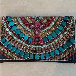 Beaded clutch bag